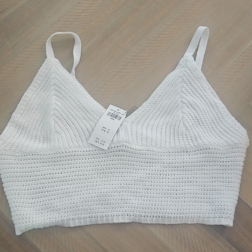 NWT Hollister White Knit Bralette